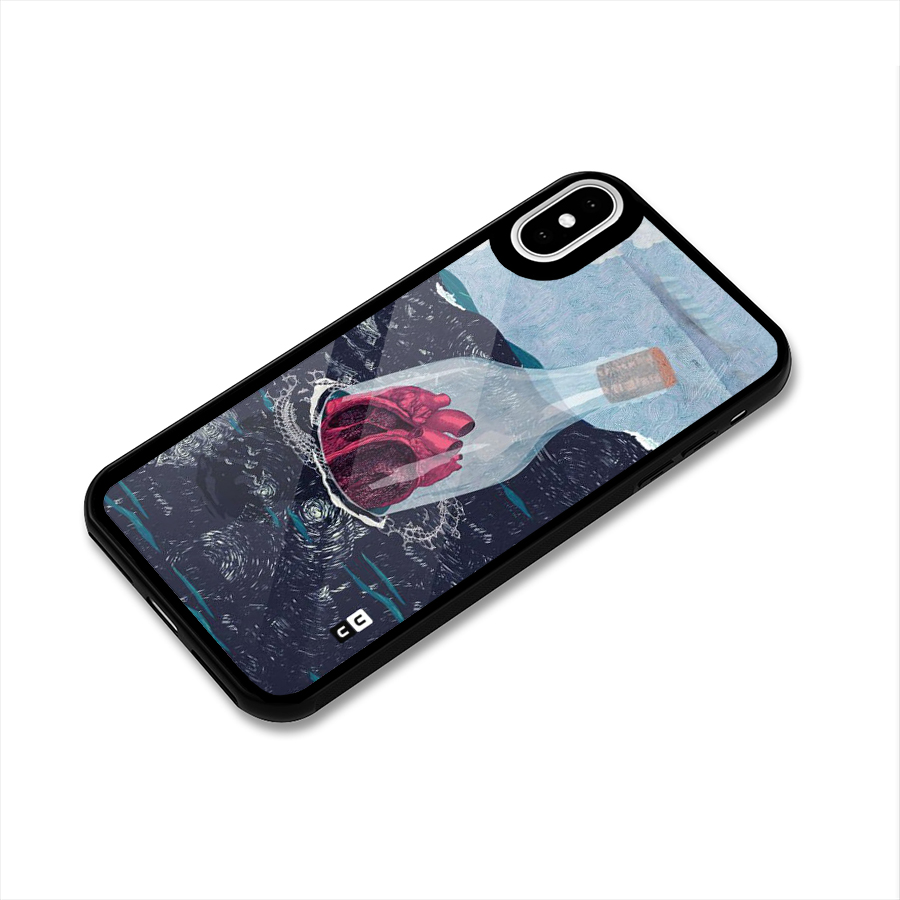 Bottle Heart Glass Back Case for iPhone XS