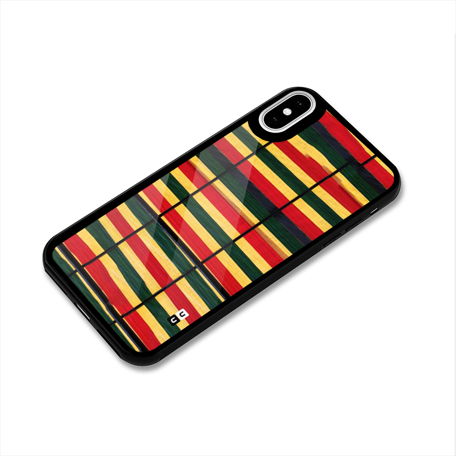 Bright Colors Lines Glass Back Case for iPhone XS
