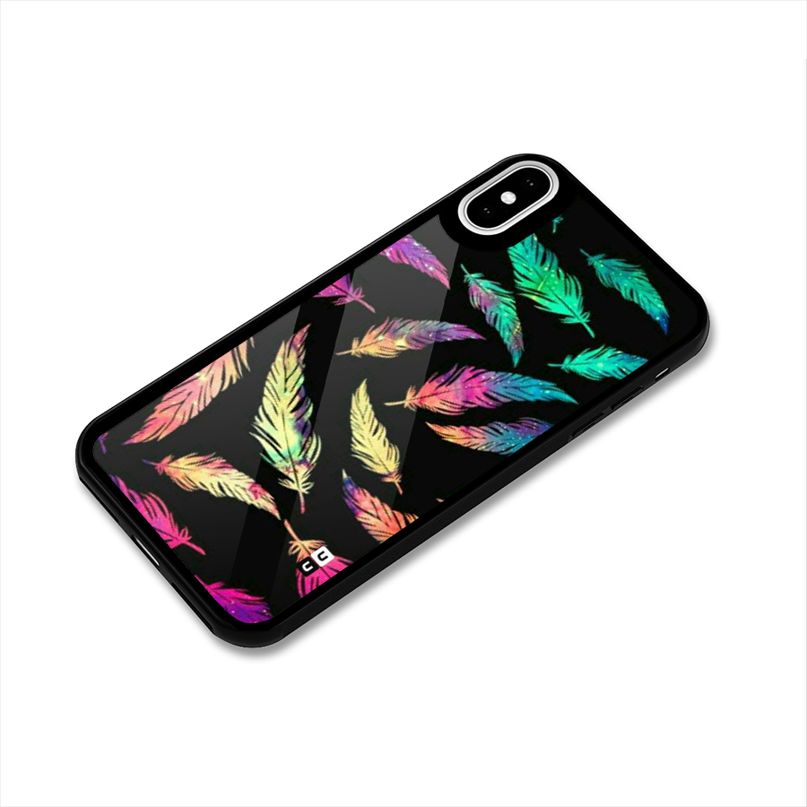 Bright Feathers Glass Back Case for iPhone XS