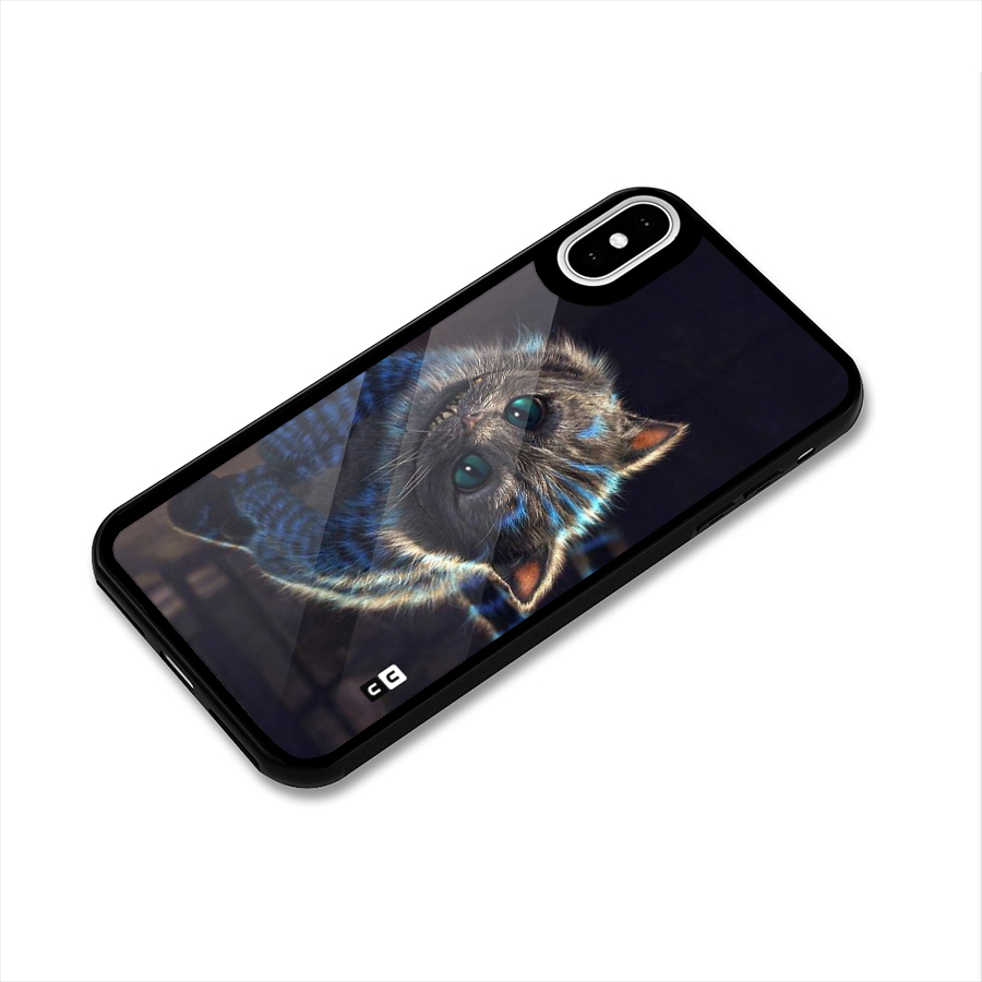 Cat Smile Glass Back Case for iPhone XS