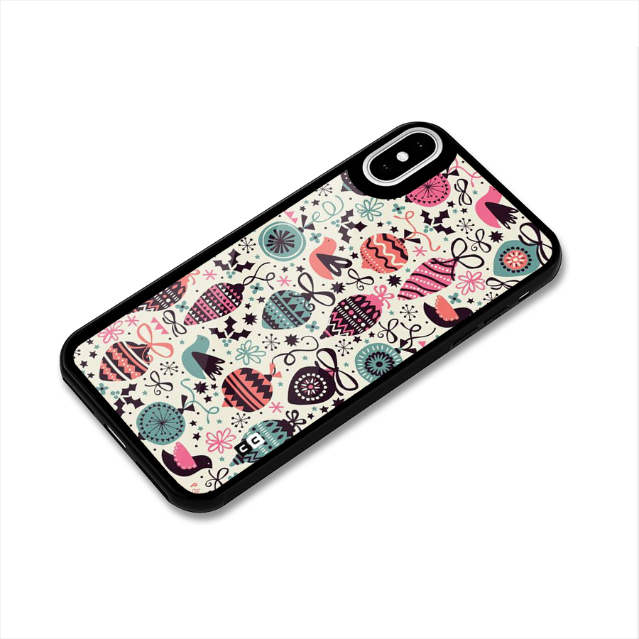Celebration Pattern Glass Back Case for iPhone XS