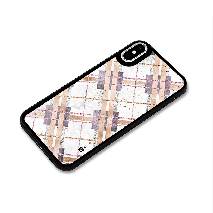 Check Trouble Glass Back Case for iPhone XS
