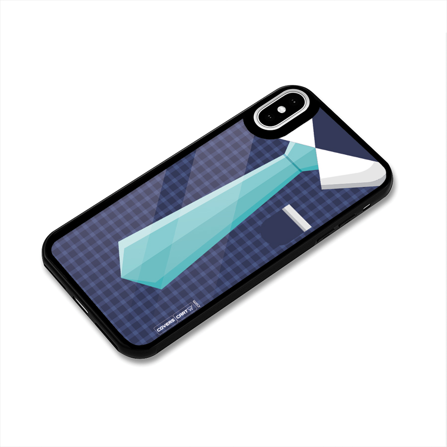 Checked Shirt Tie Glass Back Case for iPhone XS