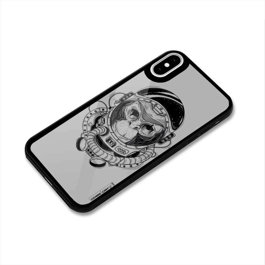 Chimpanzee Astronaut Glass Back Case for iPhone XS