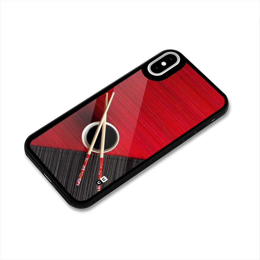 Chopstick Design Glass Back Case for iPhone XS