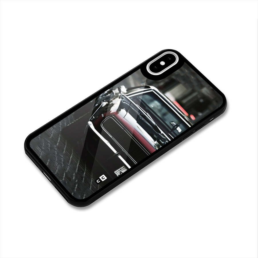 Class Vintage Car Glass Back Case for iPhone XS