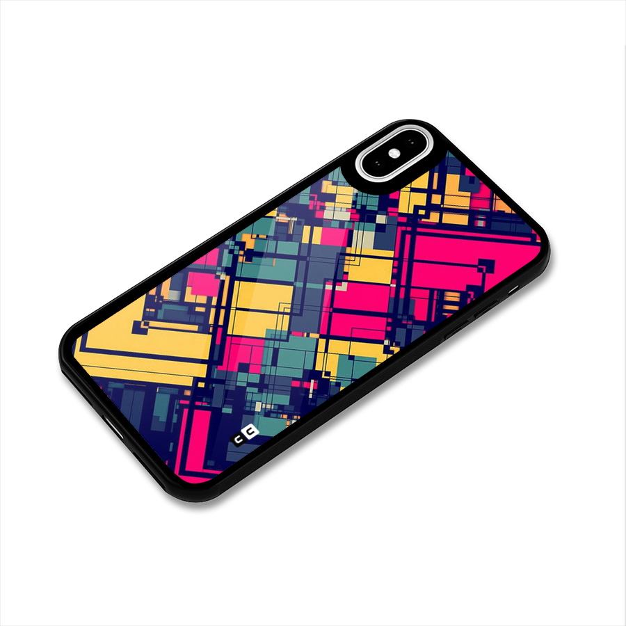 Classic Abstract Coloured Glass Back Case for iPhone XS