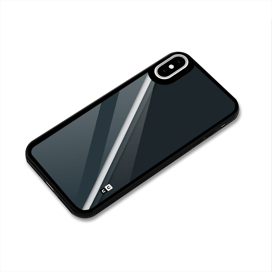 Classic Single Stripe Glass Back Case for iPhone XS