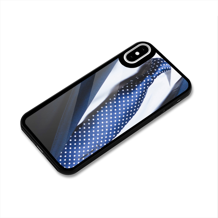 Classy Tie Glass Back Case for iPhone XS