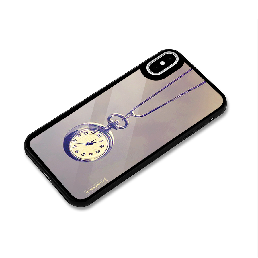 Clock Locket Glass Back Case for iPhone XS
