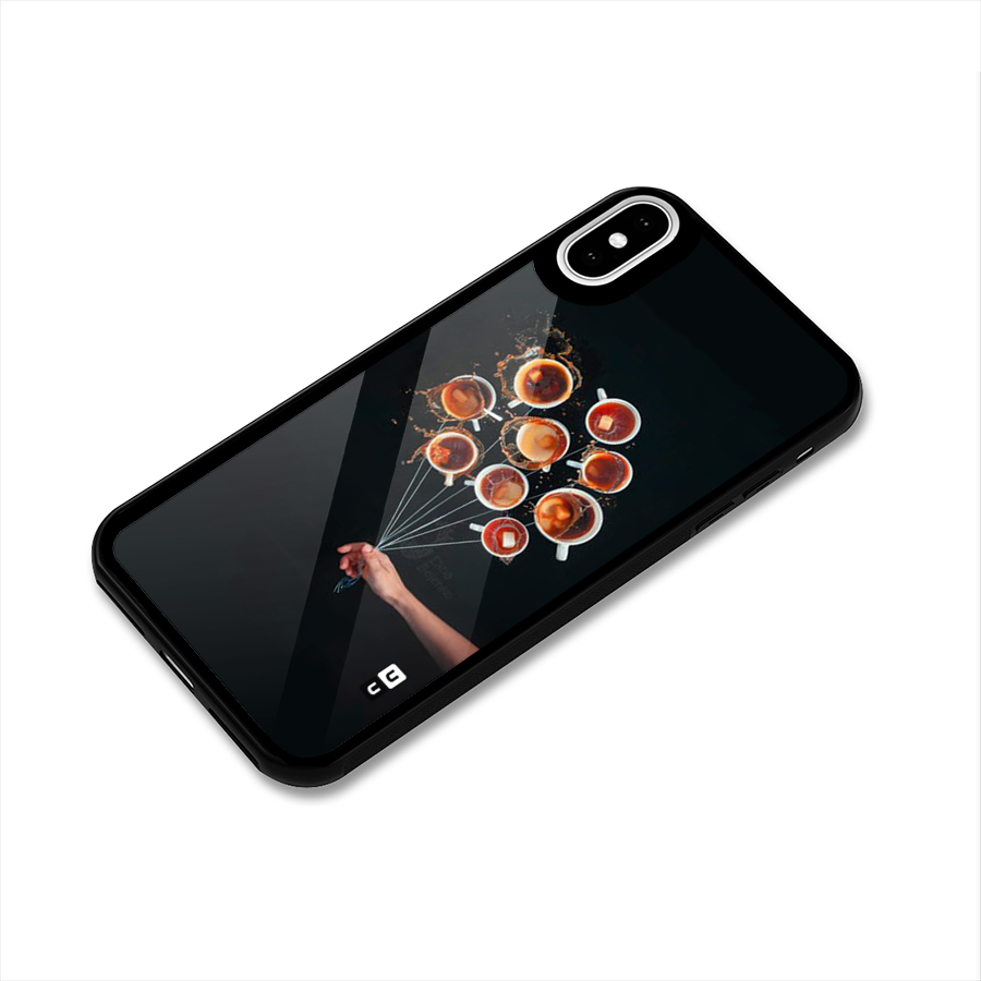 Coffee Balloon Glass Back Case for iPhone XS