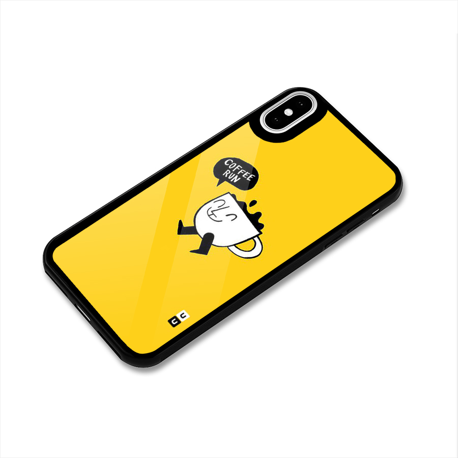 Coffee Run Glass Back Case for iPhone XS