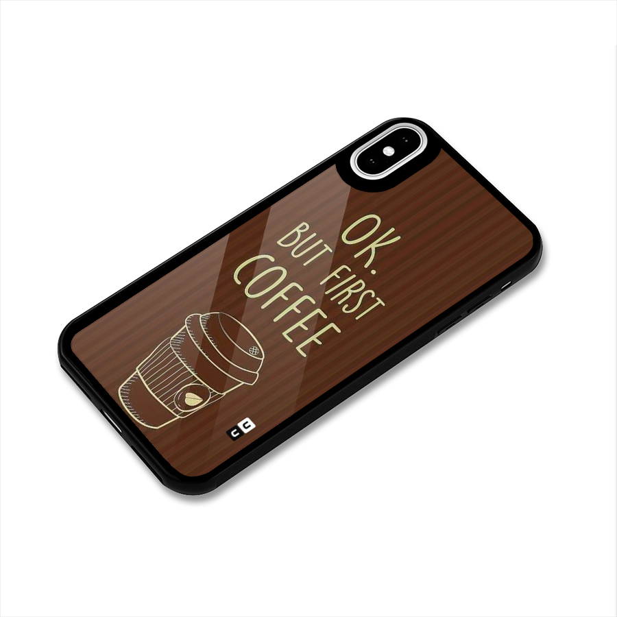 Coffee Stripes Glass Back Case for iPhone XS