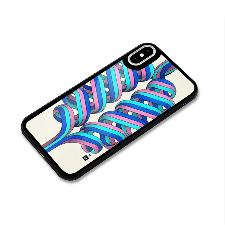 Coil Abstract Pattern Glass Back Case for iPhone XS