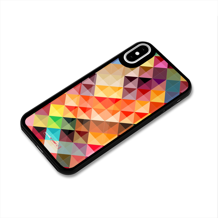 Colorful Cubes Glass Back Case for iPhone XS