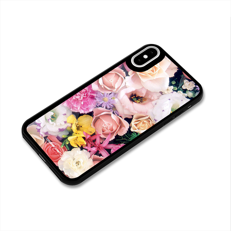 Colorful Roses Glass Back Case for iPhone XS