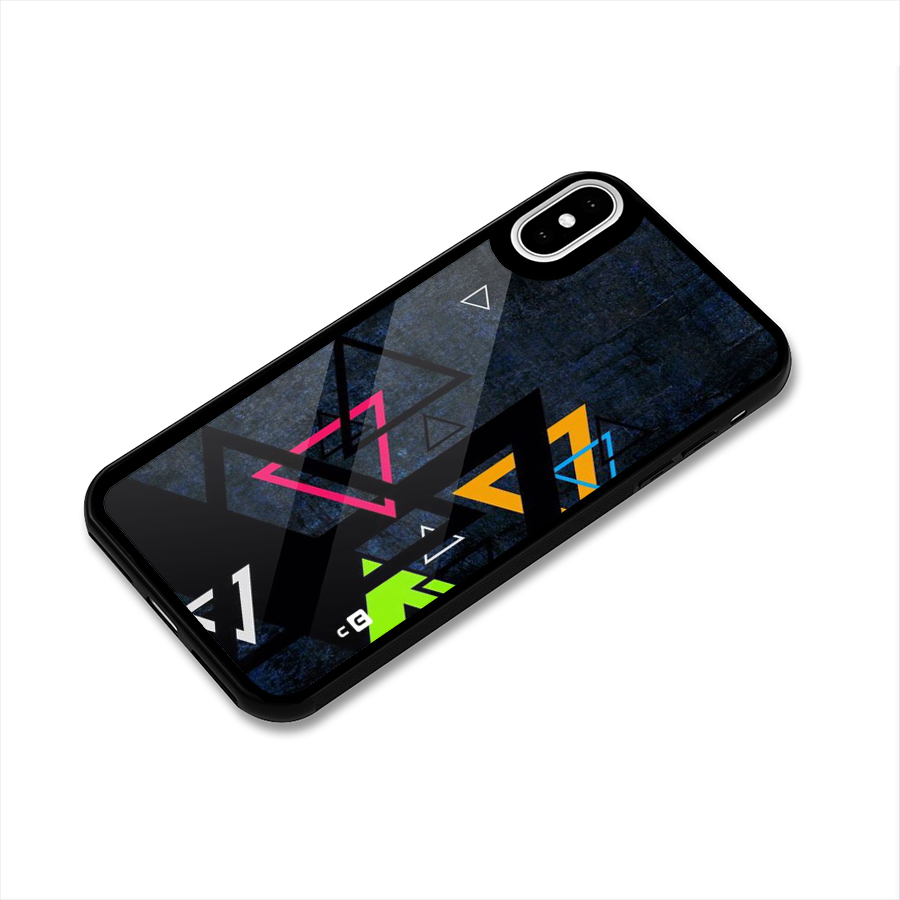 Coloured Triangles Glass Back Case for iPhone XS
