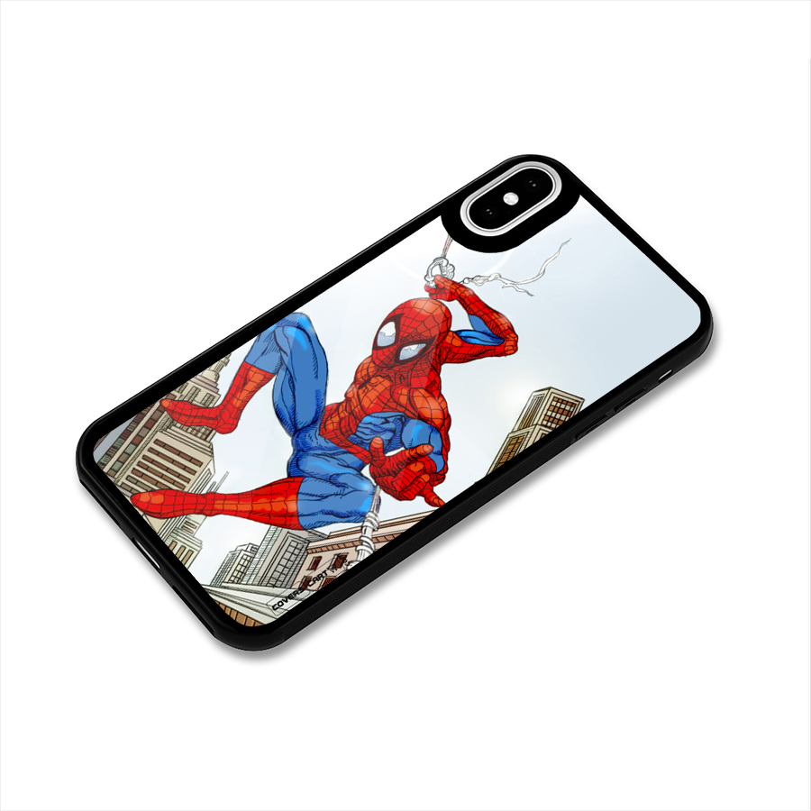 Comic Spider Man Glass Back Case for iPhone XS