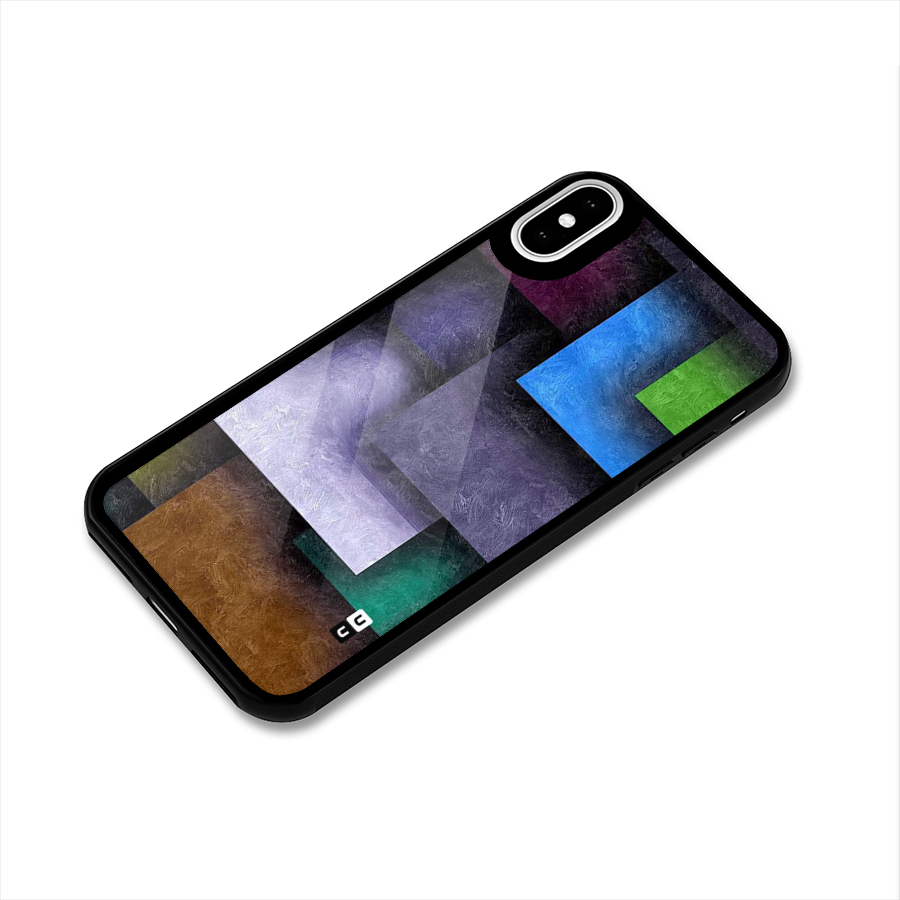 Concrete Squares Glass Back Case for iPhone XS