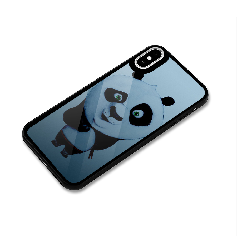 Confused Cute Panda Glass Back Case for iPhone XS