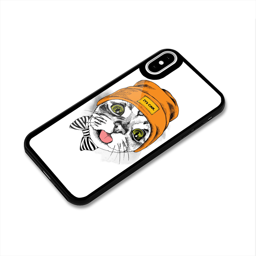 Cool cat Glass Back Case for iPhone XS