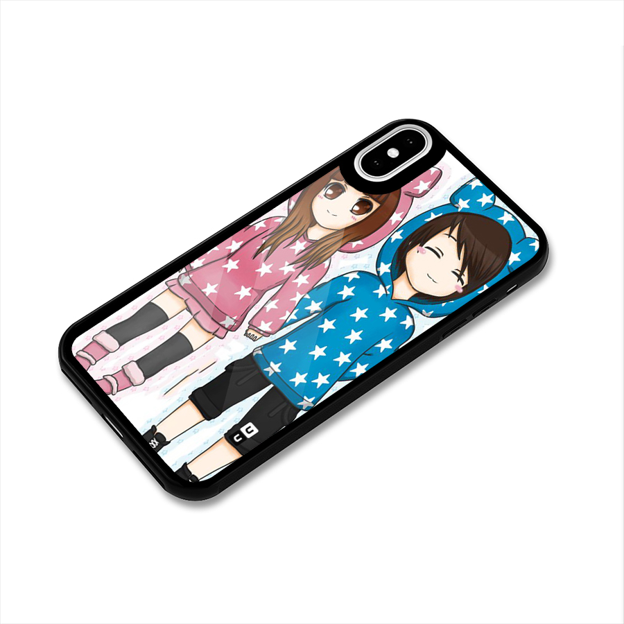 Couple In Stars Glass Back Case for iPhone XS