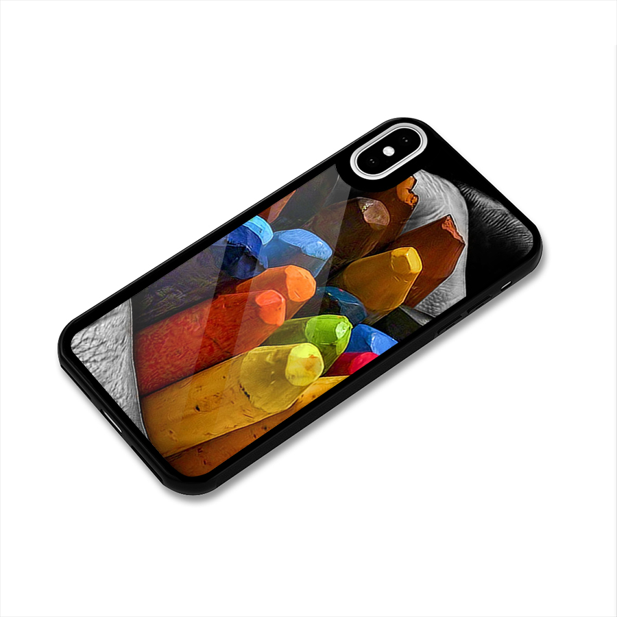Crayons Beautiful Glass Back Case for iPhone XS