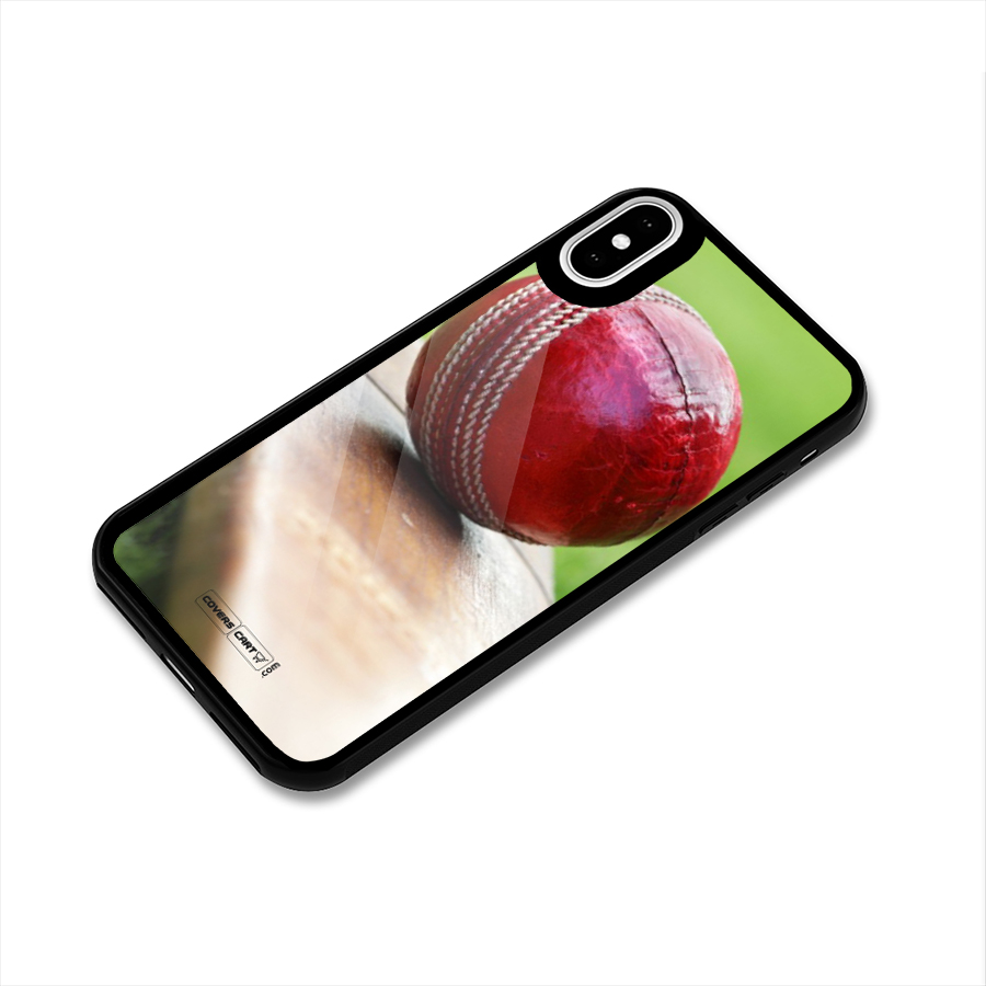 Cricket Bat Ball Glass Back Case for iPhone XS