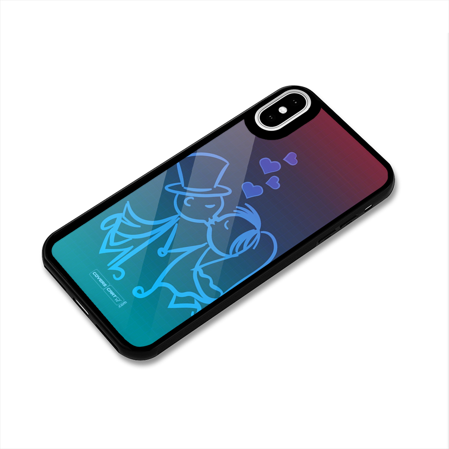 Cute Love Glass Back Case for iPhone XS
