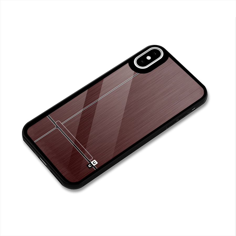 Dark Maroon Classic Design Glass Back Case for iPhone XS