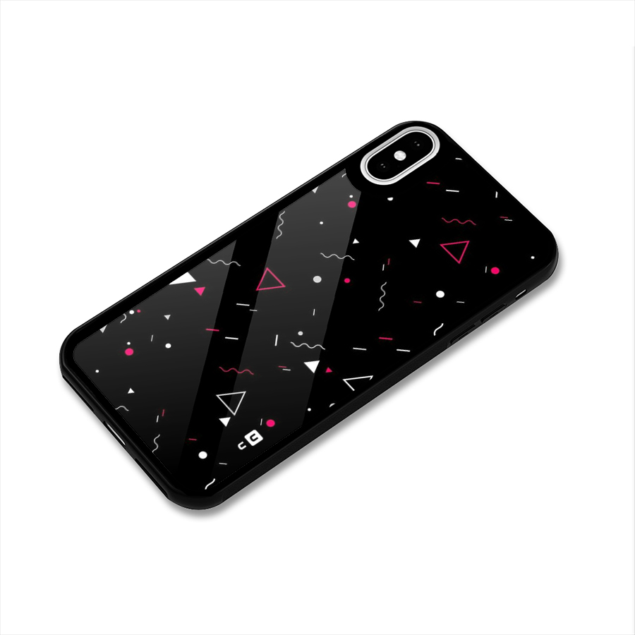 Dark Shapes Design Glass Back Case for iPhone XS