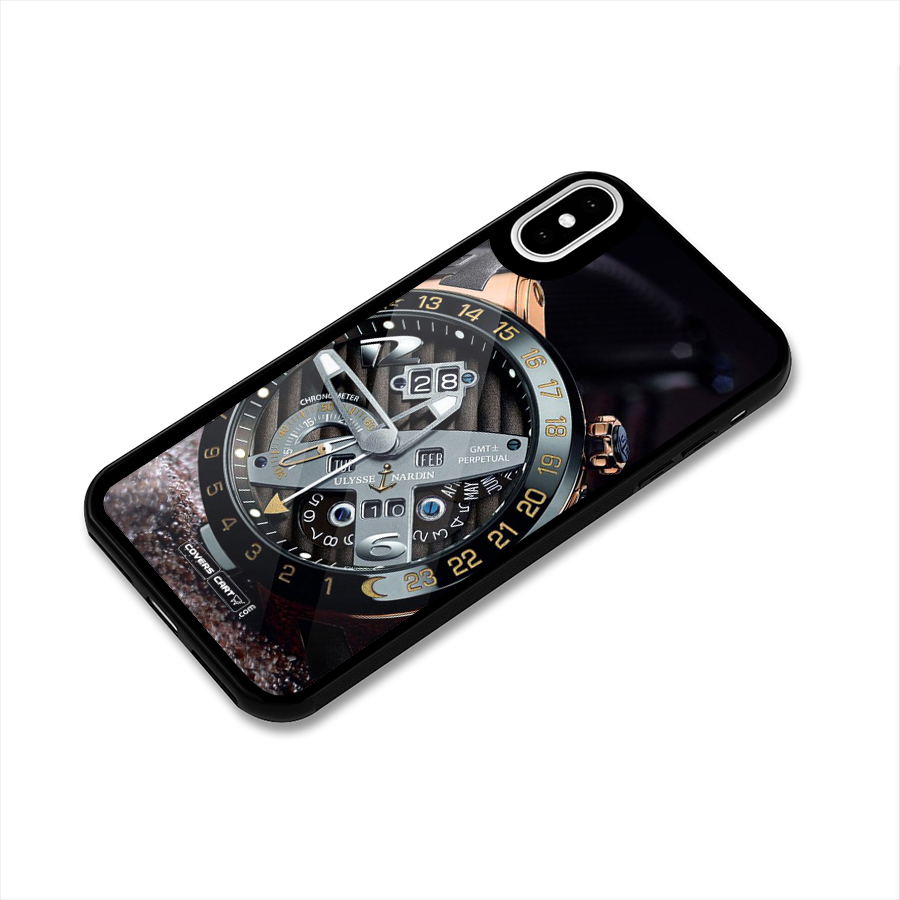 Designer Stylish Watch Glass Back Case for iPhone XS