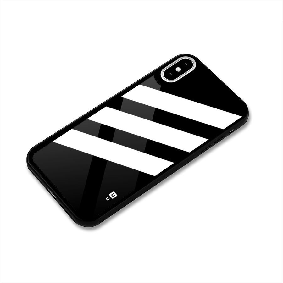 Diagonal Classic Stripes Glass Back Case for iPhone XS