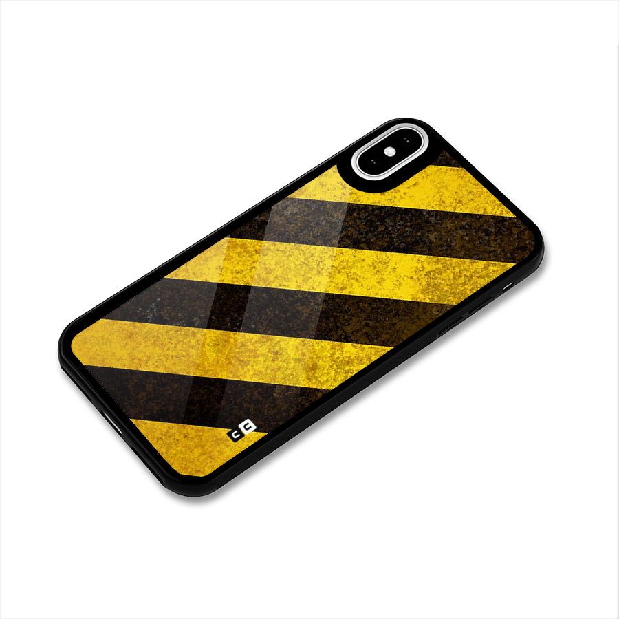 Diagonal Road Pattern Glass Back Case for iPhone XS