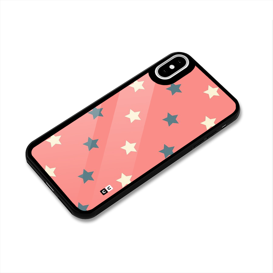 Diagonal Stars Glass Back Case for iPhone XS