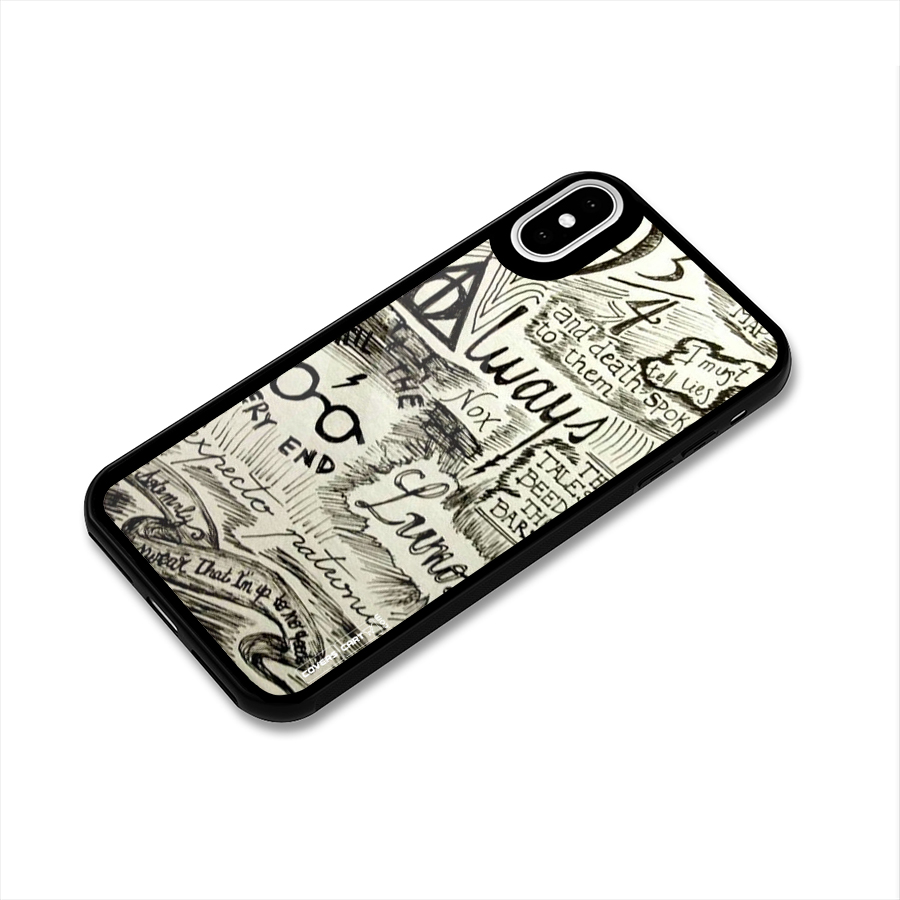 Doodle Art Glass Back Case for iPhone XS
