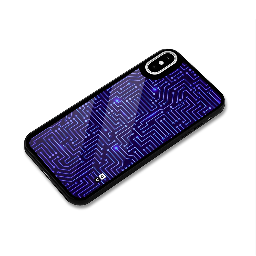 Dotting Lines Glass Back Case for iPhone XS