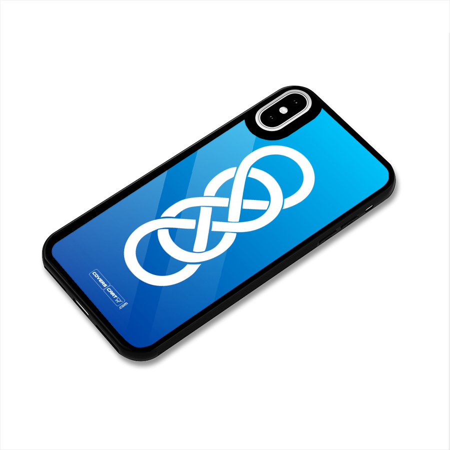 Double Infinity Blue Glass Back Case for iPhone XS