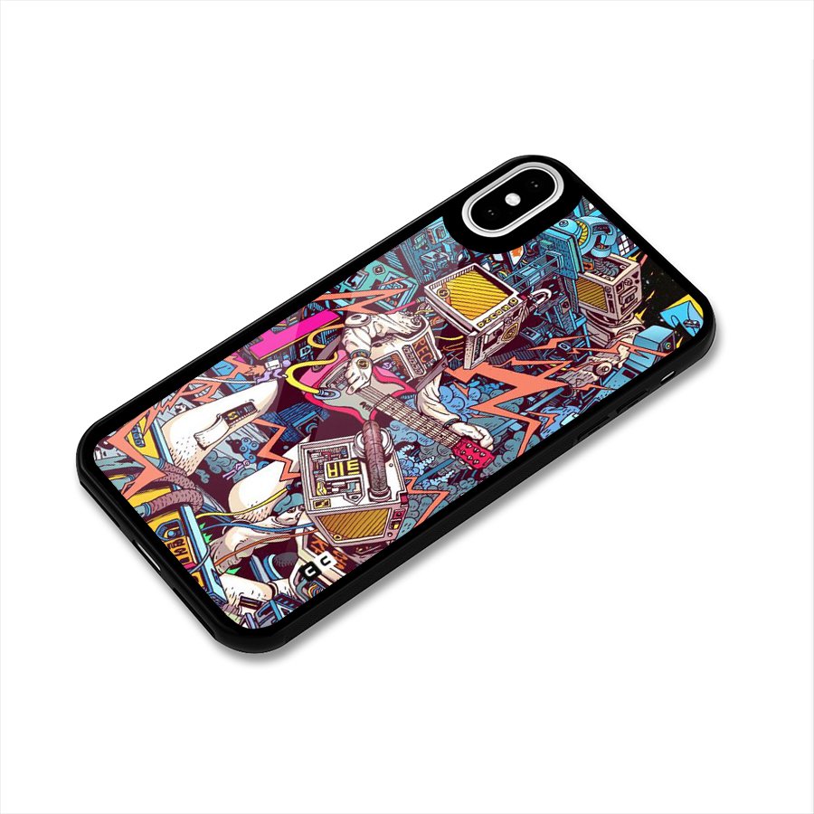 Electric Colors Glass Back Case for iPhone XS