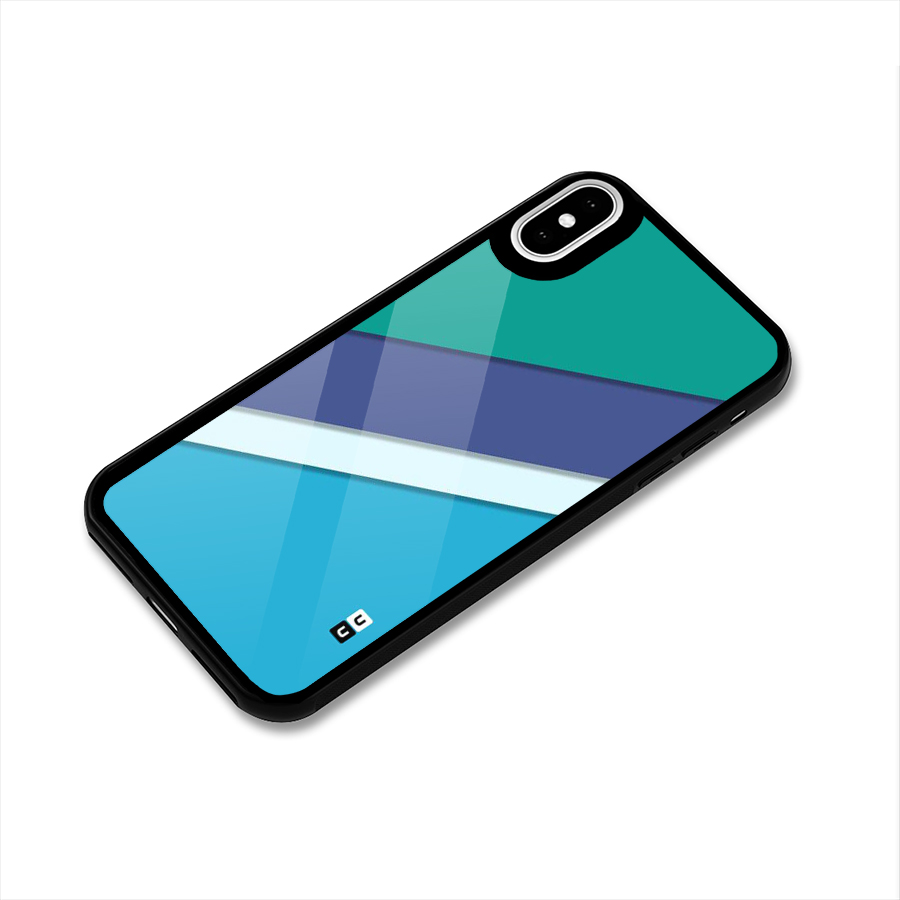 Elegant Colored Stripes Glass Back Case for iPhone XS
