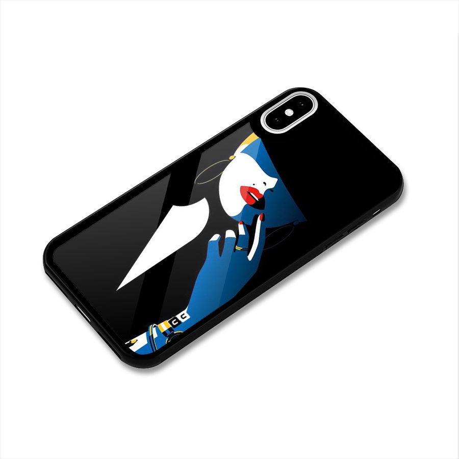 Elegant Woman Glass Back Case for iPhone XS