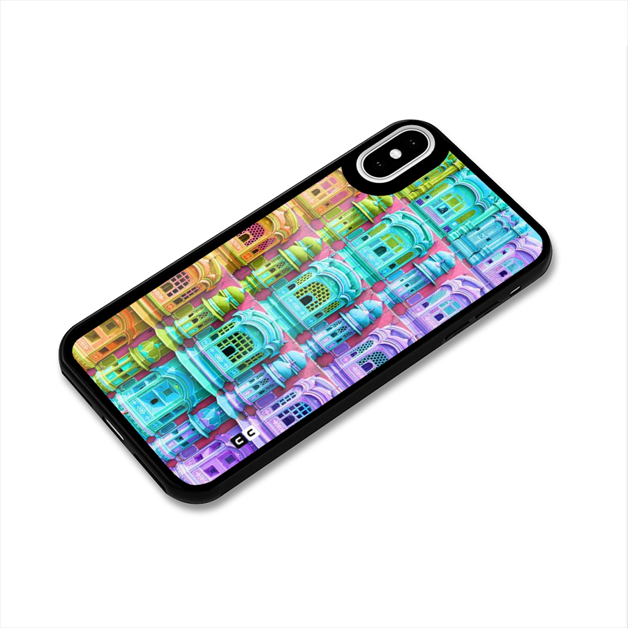 Fancy Architecture Glass Back Case for iPhone XS