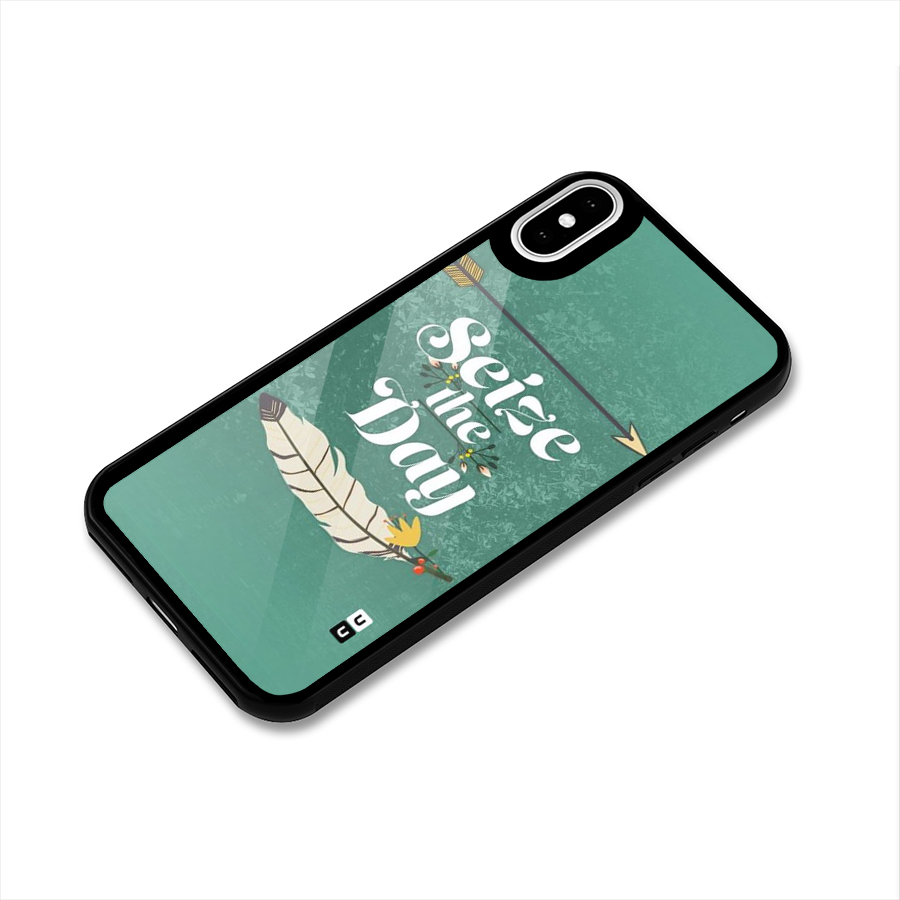 Feather Seize Glass Back Case for iPhone XS