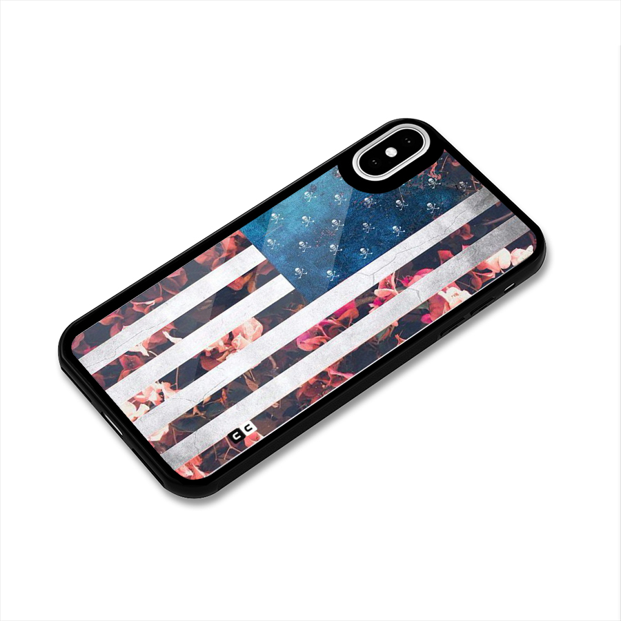 Flag Stripes Glass Back Case for iPhone XS