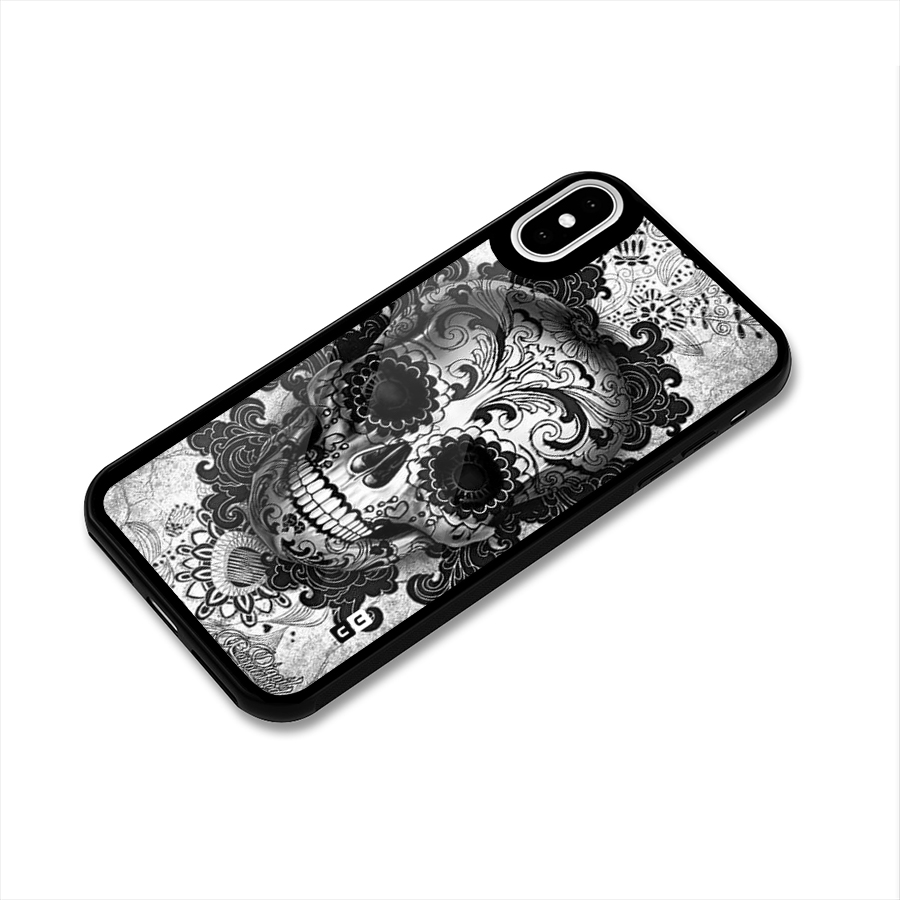 Floral Ghost Glass Back Case for iPhone XS