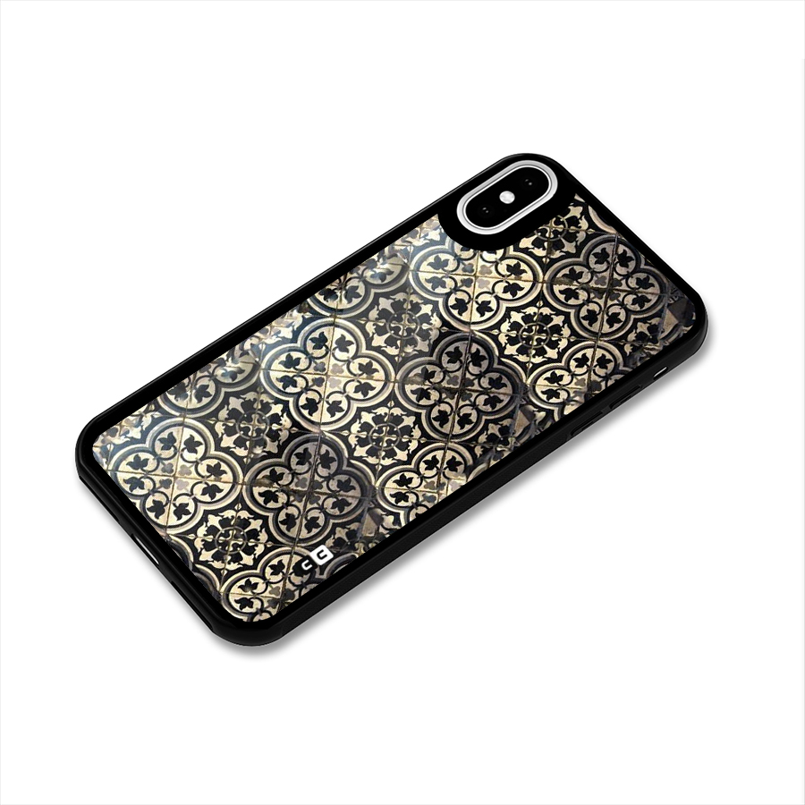 Floral Tile Glass Back Case for iPhone XS