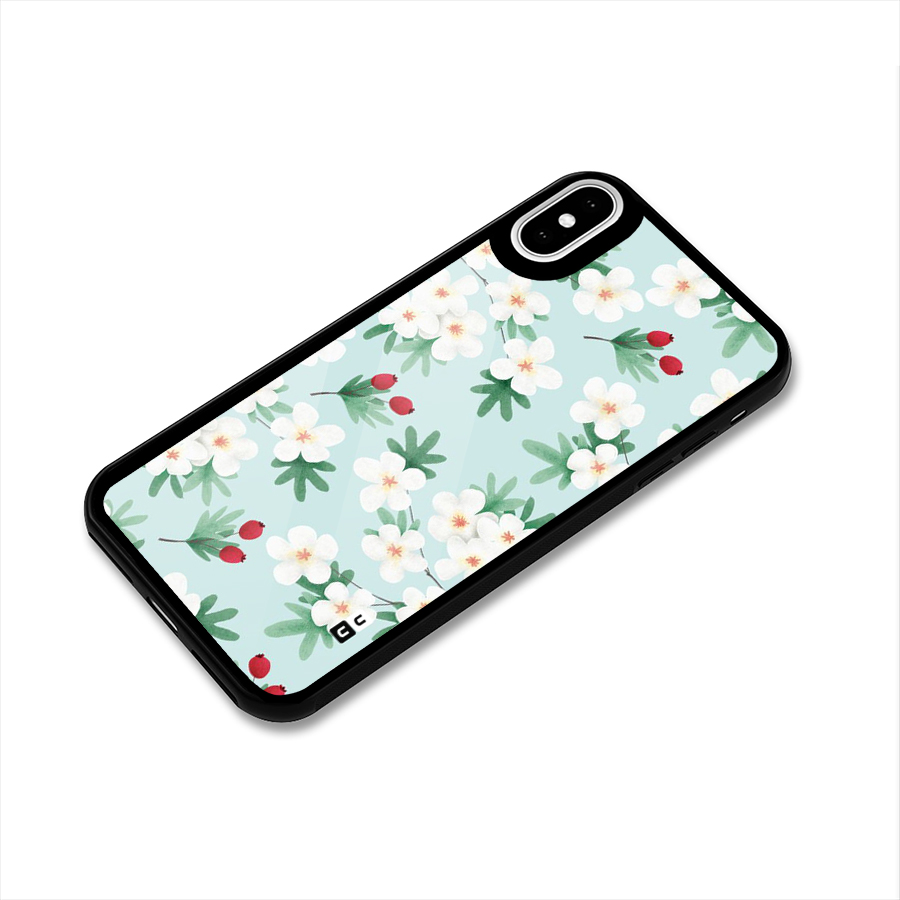 Flowers Pastel Glass Back Case for iPhone XS