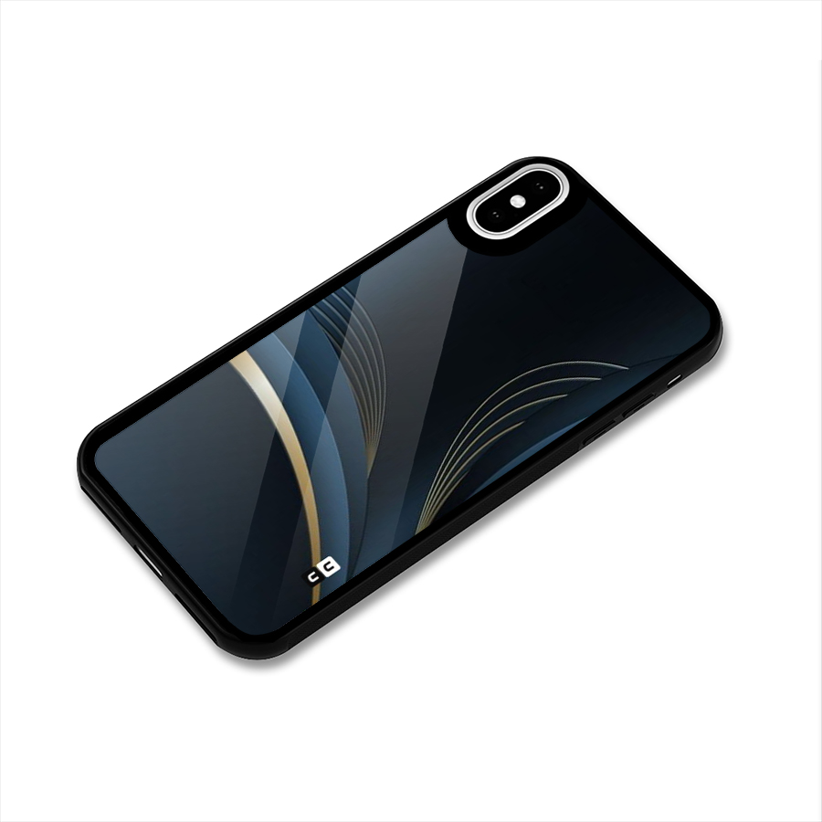 Gold Blue Beauty Glass Back Case for iPhone XS