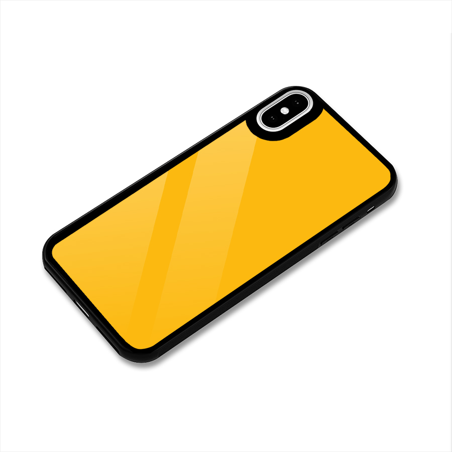 Gold Yellow Glass Back Case for iPhone XS