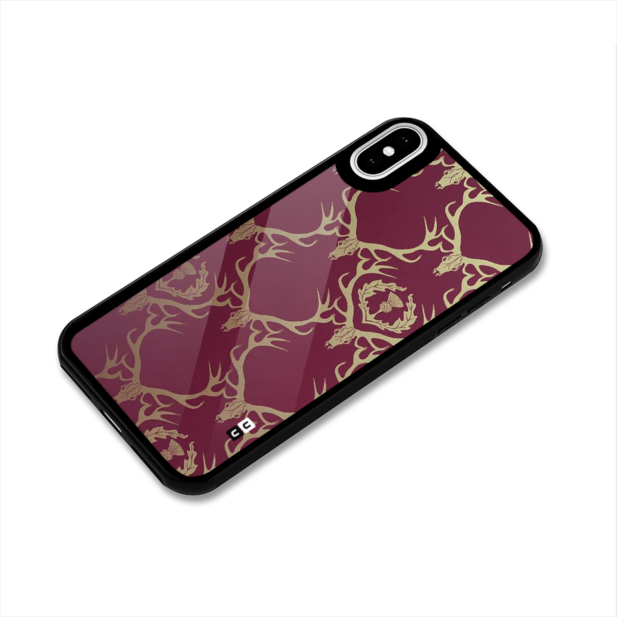 Golden Bull Design Glass Back Case for iPhone XS